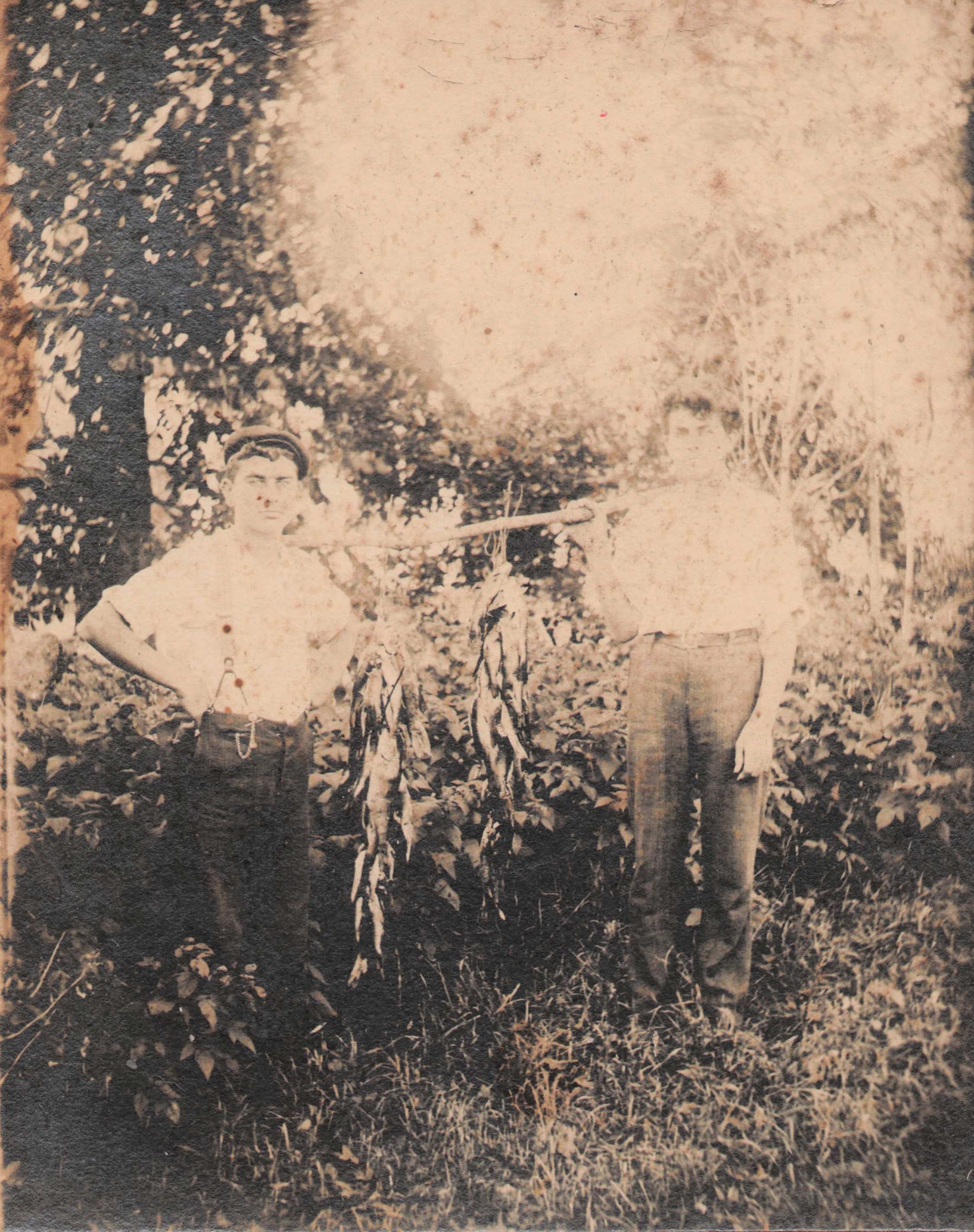 Harold and Lester Feeny with fishing catch